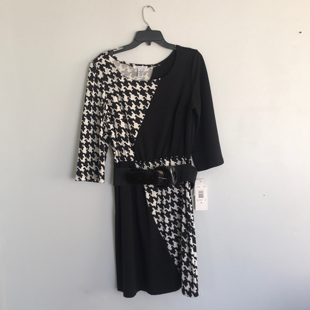 New with tags Black and white belted dress